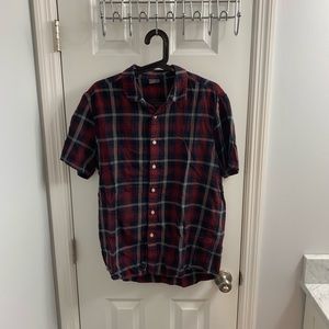 Red/Blue Plaid ASOS Shirt Sleeve Button Down Sz L